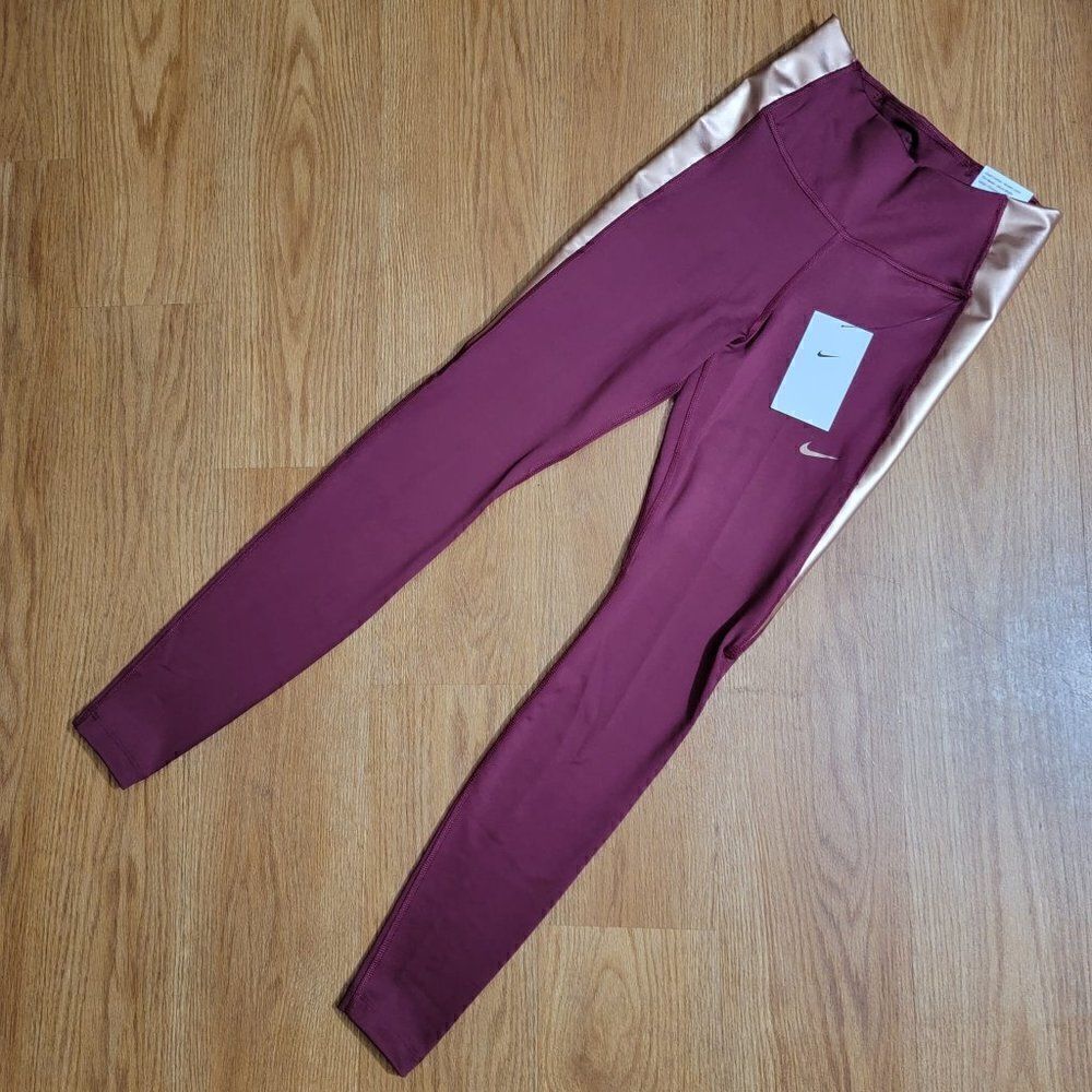Nike Pro One Tigh Epic Luxe Leggings Thights Gold Red Women's Size Small S